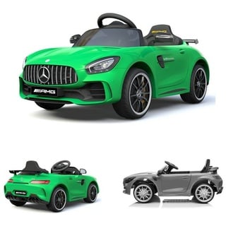 ES-Toys Elektro-Kinderauto Kinderauto Mercedes AMG GT R, Belastbarkeit 30 kg, Coupé, EVA-Reifen, Stoßdämpfer grün