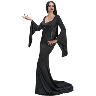 CHAKS Hexen-Kostüm Kostüm 'Morticia' für Damen, Langes Kleid Schwarz schwarz L