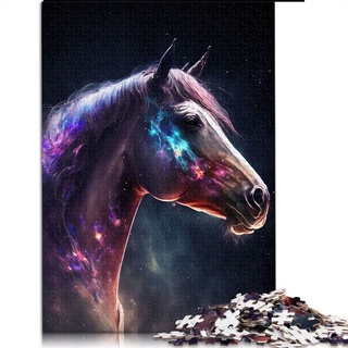 für Erwachsene 1000 Teile Puzzle Galaxie Pferd Puzzle für Erwachsene Papppuzzles Tolles Geschenk für Erwachsene (Größe 26x38cm)