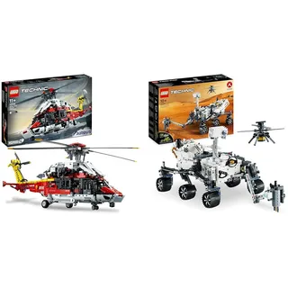 LEGO 42145 Technic Airbus H175 Rettungshubschrauber & 42158 Technic NASA Mars-Rover Perserverance Weltraum Spielzeug Set mit AR-App