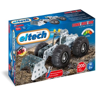 Eitech 00084 Metallbaukasten - Radlader, Modellfahrzeug mit 200 Bauteilen, Baustellenfahrzeug Modellbausatz, Konstruktionsspielzeug für Kinder ab 8 Jahren