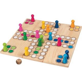 goki Spiel, Gesellschaftsspiel »Brettspiel Ludo«, mit anpassbarem Spielfeld bunt