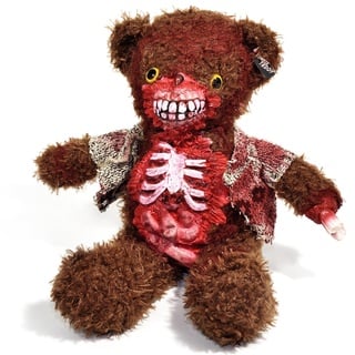 Zombie Teddy Original XXL 50cm Halloween Teddybär Horror-Bär Der Gruselige Kuschelbär für alle Splatter & Horror Fans (Gedärme Braun)