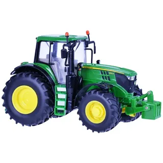 John Deere 6195M Traktor, Schiebe Spielzeug aus hochwertigem Kunststoff, interaktives Push Toys Spielzeug für Kleinkinder ab 3 Jahren und Fans von originalgetreuen Nachbildungen