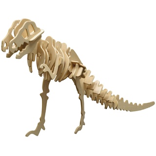 Pebaro 856/3 Holzbausatz Tyrannosaurus, 3D Puzzle Dinosaurier, Modellbausatz, Basteln mit Holz, Holzpuzzle, Bastelset, vorgestanzte Holzplatte, ausbrechen, zusammenstecken, fertig, Geschenkidee