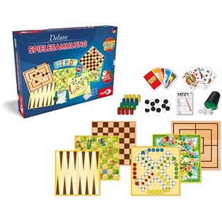 Noris 606111237 - Deluxe Spielesammlung mit Spielen wie Mau Mau, Mühle, Dame, Yatzy, Backgammon oder Nur keine Aufregung, für 2 bis 6 Spieler ab 6 Jahren