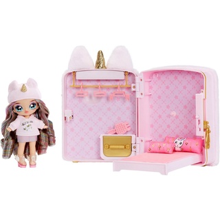 MGA ENTERTAINMENT Puppenmöbel 3in1 Backpack Bedroom Unicorn Playset- Britney Sparkles, Na! Na! Na! Surprise rosa