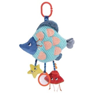 Moulin Roty Greifspielzeug Spieltier Fisch 30x40cm Activityspiel PLüschtier Kuscheltier