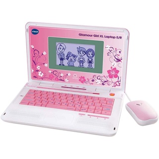 VTech Glamour Girl XL Laptop E/R – Lerncomputer mit 240 Lernspielen zum Lernen von Fremdsprachen, Mathematik, Wissenschaften u. v. m. – Für Kinder von 7-9 Jahren