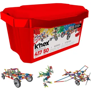 K'NEX 16511 Fantasie-Kreationsbereich 50 Modelle Baukasten, 417-teiliges pädagogisches Lernset mit Aufbewahrungsbox, Technik für Kinder, Konstruktionsspielzeug ab 5 Jahren