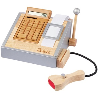 howa Spielkasse, aus Holz mit Taschenrechner und Spielgeld