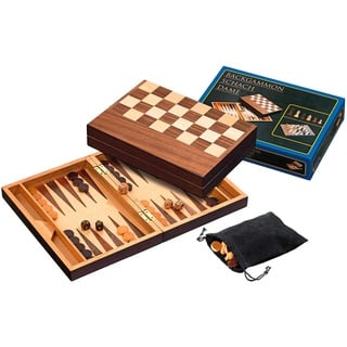 Philos 2508 - Schach-Backgammon-Dame-Set, Feld 32 mm, Königshöhe 65 mm, Magnetverschluss