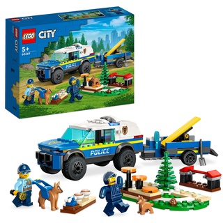 LEGO City Mobiles Polizeihunde-Training, Polizeiauto-Spielzeug mit Anhänger, Hunde- und Welpenfiguren, Tier-Set für Kinder ab 5 Jahren 60369