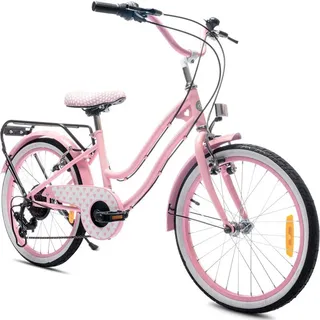 Mädchen fahrrad 20 Zoll mit SHIMANO 6-Gang Heart Bike Puderrosa - Rosa