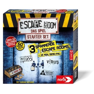 Noris 606102034 Escape Room Starter Set - Familien und Gesellschaftsspiel für Erwachsene, inkl. 3 Fällen, Turorial und Chrono Decoder, ab 16 Jahren