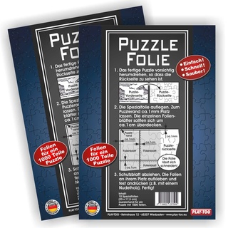 Play-Too 2er Set Puzzlefolie 20 Blatt! Puzzlekleber! Einfach! Schnell! Sauber! hält Superfest! Optimal für 2 x 1000 Teile oder 4 x 500 Teile Puzzle