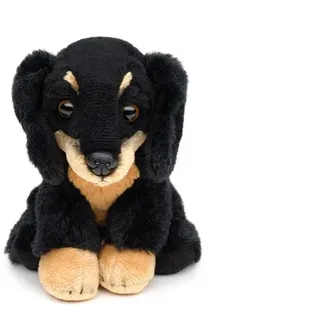 Dackel 13 cm sitzend Kuscheltier Hund schwarz-braun Uni-Toys