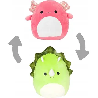 Squishmallows - Flip-A-Mallows 12 cm (5") - 2 in 1 Archie der Axolotl & Tristan der Dino Triceratops Kuscheltier Plüschtier Wendetier