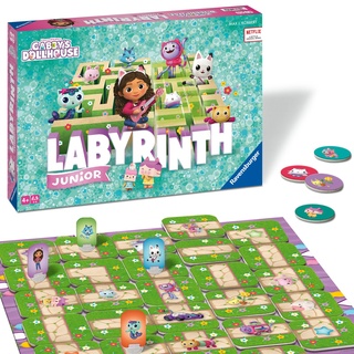 Ravensburger 22648 Gabby's Dollhouse Junior Labyrinth - Der Brettspiel-Klassiker von Ravensburger als Junior Version für Fans der beliebten Serie, Gesellschaftsspiel für 2 bis 4 Spieler ab 4 Jahren