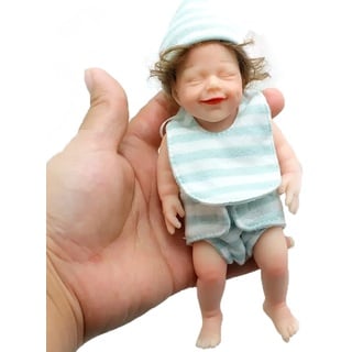 ZIYIUI 6 Zoll 16cm Realistische Schlafend Reborn Babys Puppen Silikon Junge Lebensechtes Babypuppe Neugeborenes Handarbeit Dolls Spielzeug