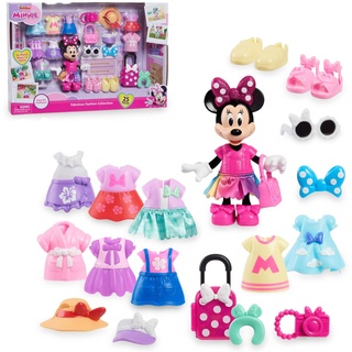 Disney Minnie, 25-teiliges Set, Davon 1 Figur Minnie Maus mit Gelenken, 15 cm, Outfits und Zubehör, Spielzeug für Kinder ab 3 Jahren, Giochi Presziosi, MCN30