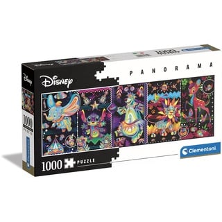 Clementoni - 39659 - Panorama Puzzle - Disney Joys - Puzzle 1000 Teile ab 9 Jahren, Erwachsenenpuzzle mit Wimmelbild, Geschicklichkeitsspiel für die ganze Familie