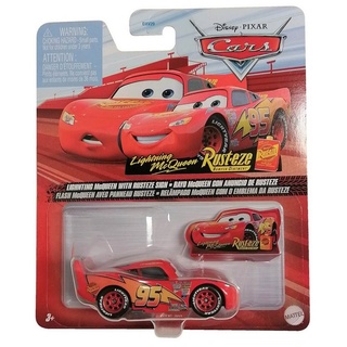 Mattel® Spielzeug-Auto Mattel GCC81 Disney Pixar Cars Lightning McQueen mit Mini Schild Rot S bunt