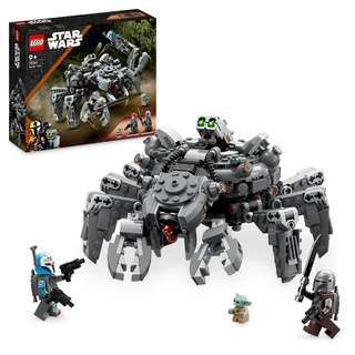 LEGO 75361 Star Wars Der Spinnenpanzer, Baubares Mandalorianer-Spielzeug mit verbundenen Teilen, 2 Minifiguren, Grogu Baby Yoda-Figur und Dunkelsch...