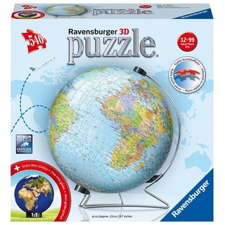 Ravensburger 3D Puzzle 11159 - Puzzle-Ball Globus In Deutscher Sprache - 540 Teile - Puzzle-Ball Globus Für Erwachsene Und Kinder Ab 10 Jahren
