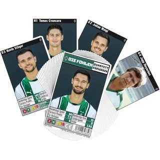 Borussia Mönchengladbach Quartett Spiel 24/25 | Offizieller Fanartikel Fohlenshop | Kartenspiel für 2-6 Spieler | Gladbach Geschenkartikel