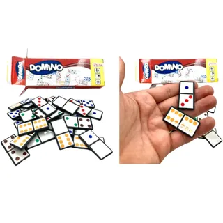 Domino Reisespiel ~ 28 Spielsteine ~ Domino Spiel ~ Kunststoffsteine ~ Spiel Für Unterwegs ~ Ab 6+ Jahren empfohlen