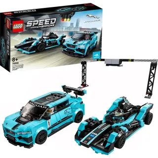 LEGO 76898 Speed Champions Formula E Panasonic Jaguar Racing GEN2 car & Jaguar I-PACE eTROPHY, Formel 1 Modellautos, Rennautos, Kinderspielzeug - Bunt