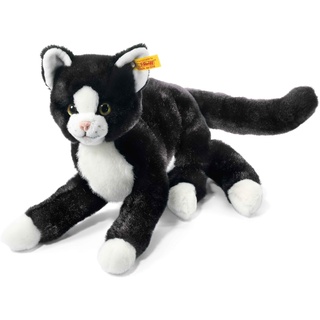 Steiff Mimmi Schlenker Katze - 30 cm - Kuscheltier für Babys - weich & waschbar - schwarz/weiß (099366)
