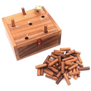 ROMBOL Denkspiele Spiel, Brettspiel Endlich die 6 - lustiges Würfelspiel für die ganze Familie aus Holz, Holzspiel
