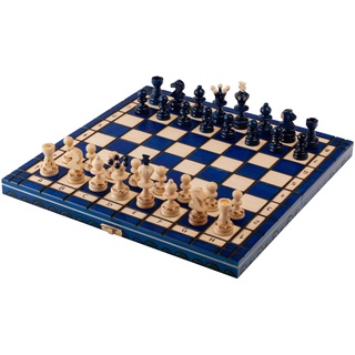 Schachbrett Holz Hochwertig | Master of Chess Schachspiel Holz Grün | Chess Set 35cm | Handgefertigt Schachbrett Holz Klappbar mit Figuren - Klassisches Familienschach