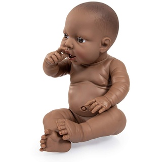 Bayer Design Design 94200AB Neugeborenen Babypuppe Junge, lebensecht, realistisch, 42 cm, dunkelhäutig