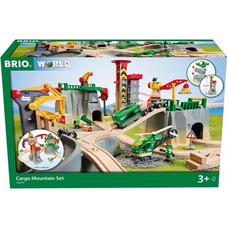 BRIO World 36010 Gebirgs-Frachten Set Deluxe - Eisenbahn-Spaß auf Mehreren Ebenen mit viel Zubehör - Viele Spielmöglichkeiten durch frei kombinierbare Elemente - Für Kinder ab 3 Jahren