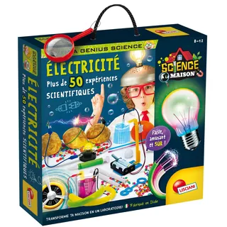 Lisciani – I'm A Genius Elektrizität – über 50 wissenschaftliche Experimente über Elektrizität – Wissenschaftliches Kit – Lernspiel für Kinder im Alter von 7, 8, 10, 12 Jahren