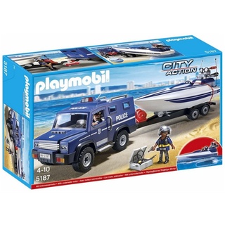 Playmobil® Konstruktions-Spielset 5187 Polizei-Action mit Truck und Speedboot