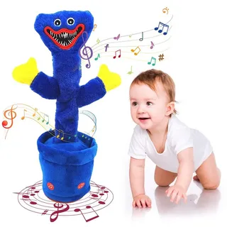 ZREE Kuscheltier Sprechender Tanzender Kaktus Elektronischer Shake Plüschtier (Für Kinder Erwachsene Kinder Geburtstagsgeschenke), Singen und Tanzen,Elektronisches Shake Kaktus Form Spielzeug blau