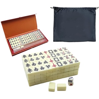 Mini Mahjong Set Box Tragbar Traditionelles Chinesisches Mah Jong Set Mit 144 Majong Spielsteine, Reise Mahjong Set Tragbarer, Chinesisches Strategiespiel Klassische Brettspiele