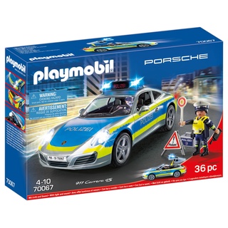 PLAYMOBIL City Action 70067 Porsche 911 Carrera 4S Polizei mit Polizei-Licht und Sound, Empfohlen ab 4 Jahren