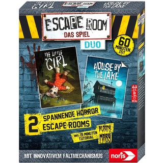 Noris 606101894 - Escape Room Duo Horror, Familien und Gesellschaftsspiel für Erwachsene, inkl. 2 Fällen und Promo Fall mit neuartigem Falt-Mechanismus, ab 16 Jahren, Sprache - ‎Deutsch