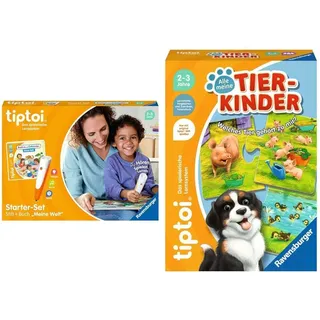 Ravensburger tiptoi Starter-Set 00112 - Stift und Bilderbuch Suchen und Entdecken Meine Welt - Lernsystem für Kinder ab 2 Jahren & tiptoi 00108 - Alle Meine Tierkinder