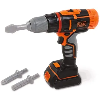 Smoby - Black + Decker Bohrmaschine/Elektroschrauber, Farbe Grau und Orange, 760360197