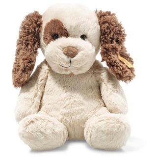 Steiff Kuscheltier Soft Cuddly Friends Peppi Hund Welpe 28 cm sitzend creme/braun gescheckt 083594