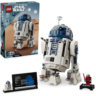 LEGO Star Wars R2-D2, Modell-Set für Kinder, Jungen & Mädchen, baubare Spielzeug-Droiden-Figur mit 25. Jahrestag Darth Malek Minifigur und Dekoration Plakette, Sammlerstück Geschenkidee 75379
