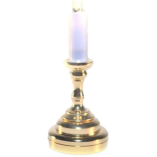 Melody Jane Puppenhaus Einzelne Messing Kerze Lampe LED Batterie Beleuchtung 1:12 Maßstab