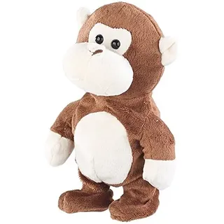 Playtastic Plüschaffe: Sprechender Plüsch-Affe mit Mikrofon, spricht nach und läuft, 22 cm (Sprechende Tiere Spielzeug, Nachsprechende Tiere, Nachsprechender)