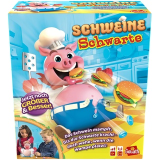 Goliath Schweine Schwarte - Lustiges Kinder-Brettspiel ab 4 Jahren, Füttere den Schweinchen und vermeide das Bauchplatzen, Gesellschaftsspiele für 2-6 Spieler, Spaß mit Freunden und Familie